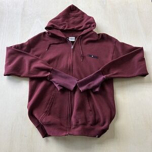 Rare Vintage 90s Handcuffs Hoodie Mens Large Red Zip Thumbhole Cuff Sweatshirt